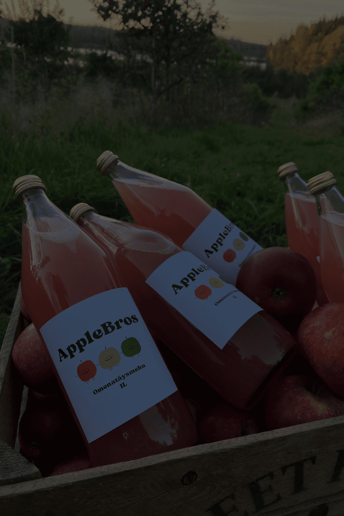 Juices in dark background